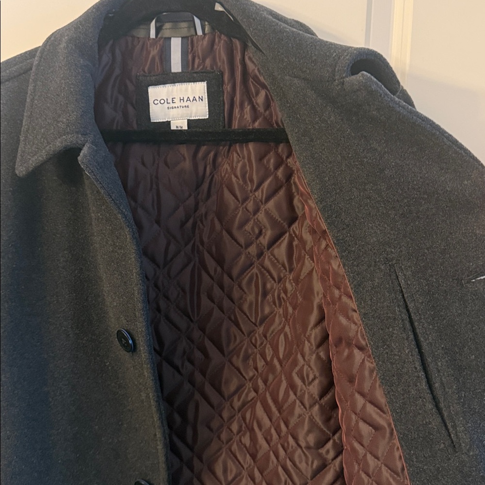 Cole Haan Men's Charcoal Car Coat - Picture 14 of 14